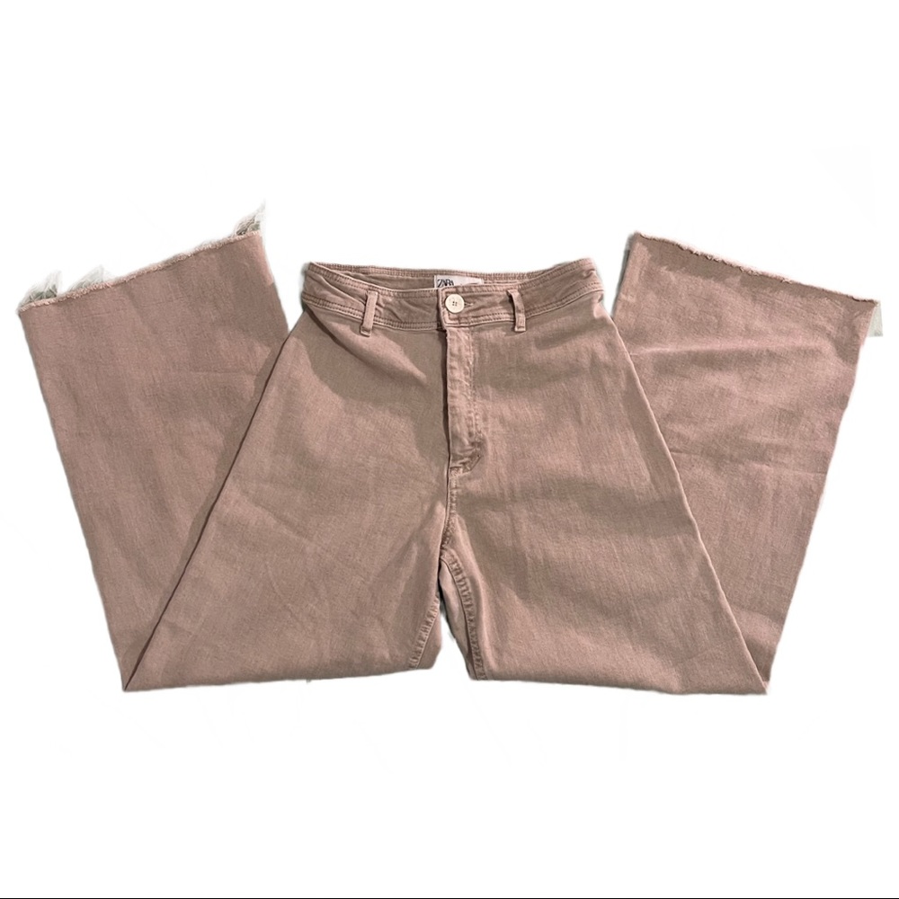 ZARA Tan Wide Leg Pants